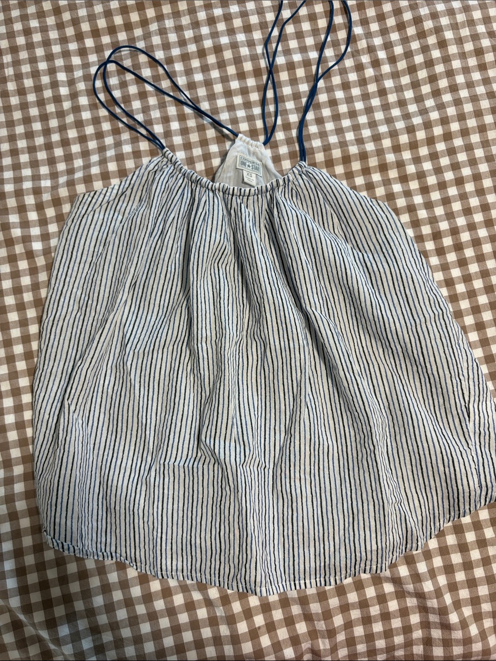 Converse Blue and White Striped Spaghetti Strap Tank Top